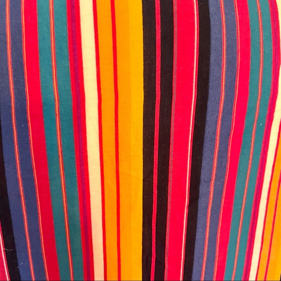 Miss O D by Oscar de la Renta cotton striped puff sleeve button down v neck - Picture 5 of 10